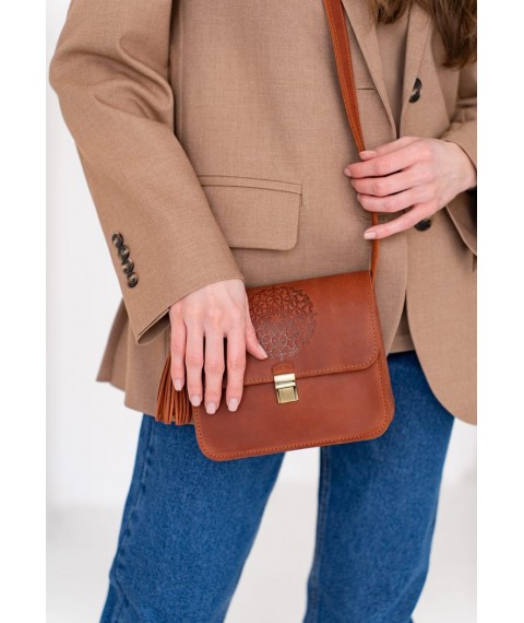 Leather women's boho bag Lilu light brown Crazy Horse