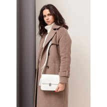 Leather women's boho bag Lilu white