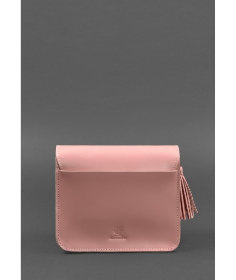 Кожаная женская бохо-сумка Лилу розовая