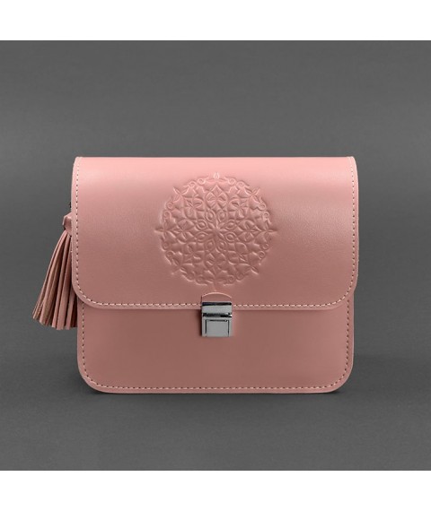 Leather women's boho bag Lilu pink