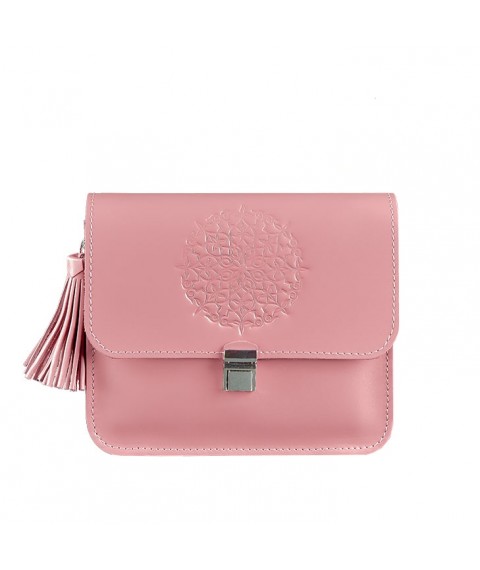 Leather women's boho bag Lilu pink