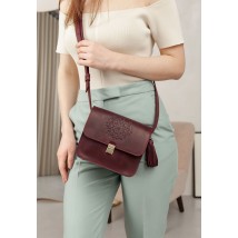 Leather women's boho bag Lilu burgundy Crazy Horse