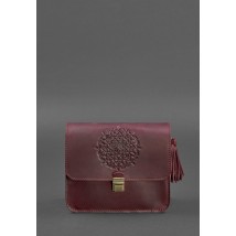 Leather women's boho bag Lilu burgundy Crazy Horse