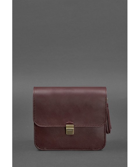 Leather women's boho bag Lilu burgundy Krast