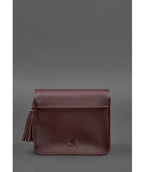 Leather women's boho bag Lilu burgundy Krast