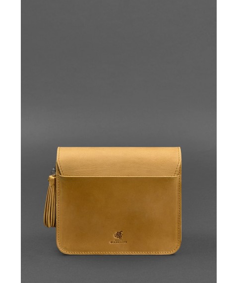 Leather women's boho bag Lilu yellow Crazy Horse