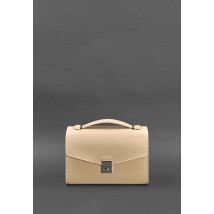 Women's leather crossbody bag Lola light beige