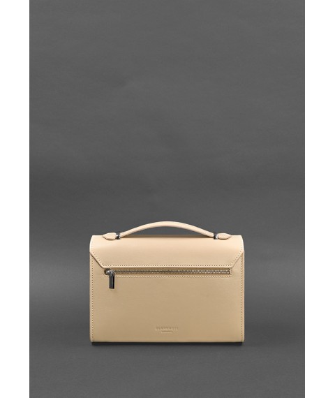 Women's leather crossbody bag Lola light beige