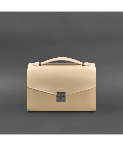 Women's leather crossbody bag Lola light beige