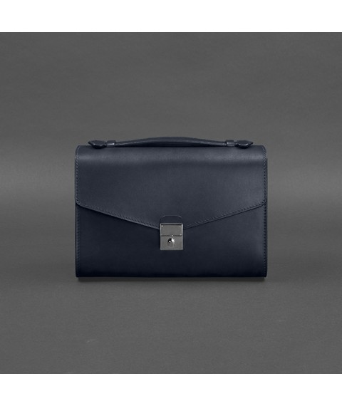 Women's leather crossbody bag Lola dark blue