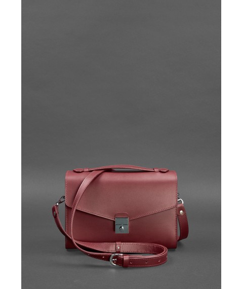 Women's leather crossbody bag Lola burgundy