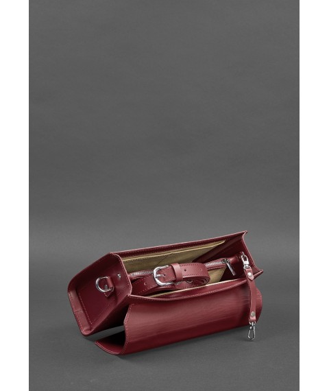 Women's leather crossbody bag Lola burgundy