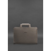 Women's leather bag for laptop and documents, dark beige