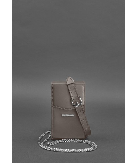Vertical women's leather bag Mini dark beige waist/crossbody