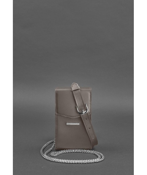 Set of women's leather Mini waist/crossbody bags, dark beige