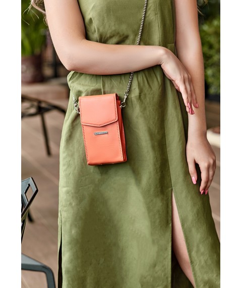 Vertical Women's Leather Mini Belt/Crossbody Bag Living Coral