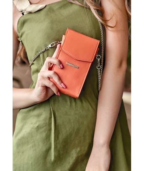 Vertical Women's Leather Mini Belt/Crossbody Bag Living Coral