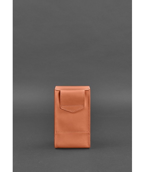 Vertical Women's Leather Mini Belt/Crossbody Bag Living Coral