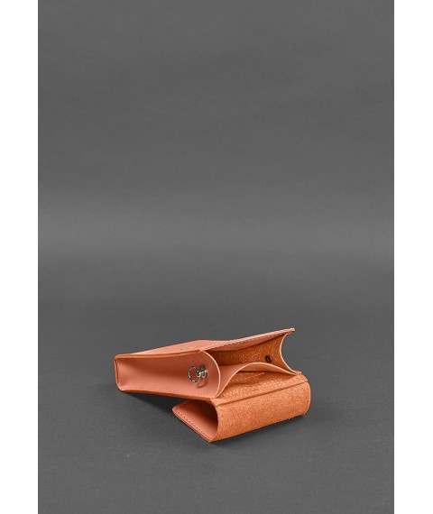Vertical Women's Leather Mini Belt/Crossbody Bag Living Coral