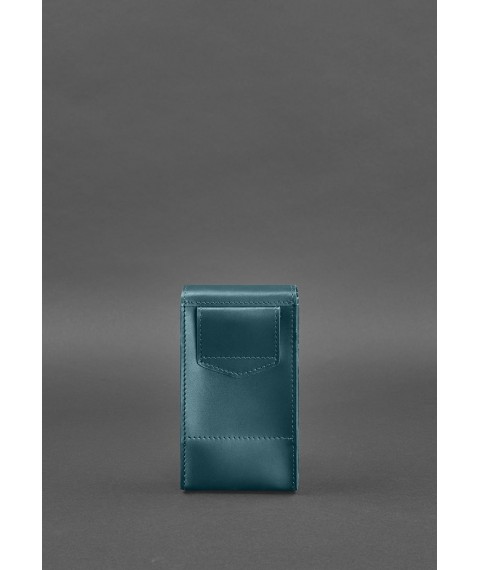 Вертикальна жіноча шкіряна сумка Mini поясна / кроссбоді зелена