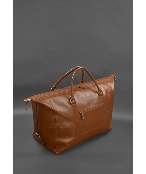 Leather travel bag light brown Crust