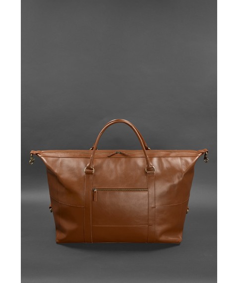 Leather travel bag light brown Crust