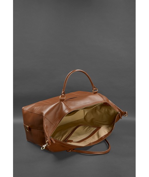 Leather travel bag light brown Crust