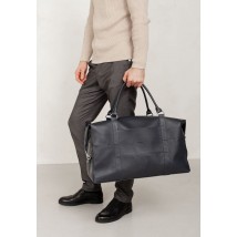 Leather travel bag dark blue