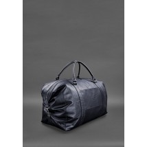 Leather travel bag dark blue