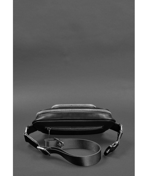 Leather belt bag-banana Trapeze black