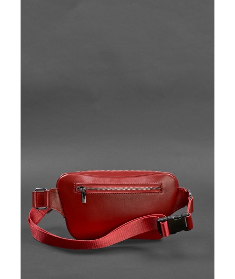 Leather belt bag-banana Trapeze red