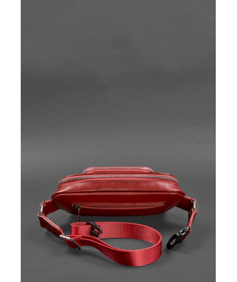 Leather belt bag-banana Trapeze red