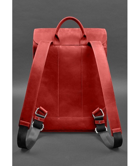 Brit leather backpack coral Crazy Horse