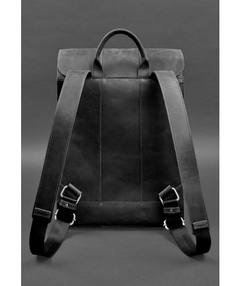 Brit leather backpack black Crazy Horse