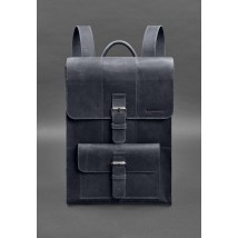 Brit leather backpack dark blue Crazy Horse