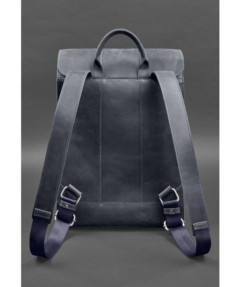 Brit leather backpack dark blue Crazy Horse