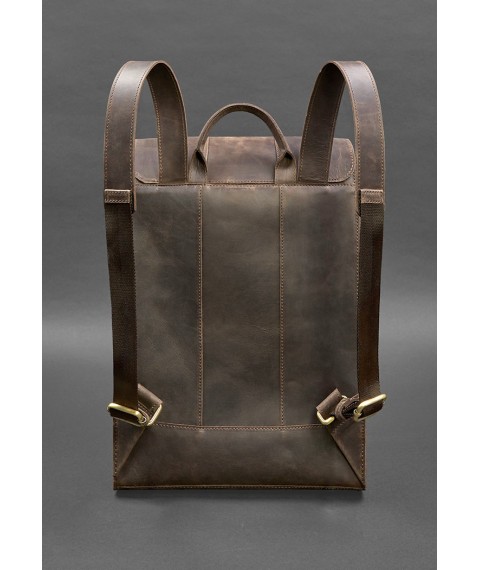 Шкіряний рюкзак Brit темно-коричневий Crazy Horse