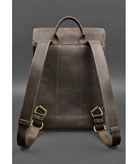 Brit leather backpack dark brown Crazy Horse