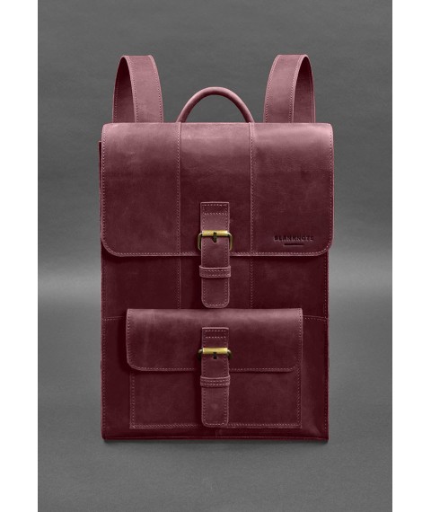 Brit leather backpack burgundy Crazy Horse