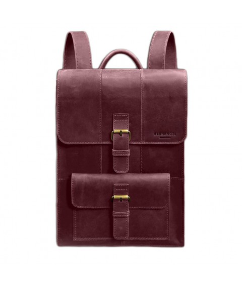 Brit leather backpack burgundy Crazy Horse