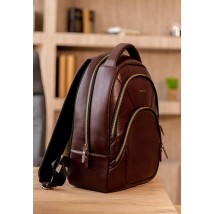 Leather backpack burgundy crust