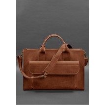 Leather bag for laptop and documents Universal light brown Crazy Horse