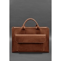 Leather bag for laptop and documents Universal light brown Crazy Horse