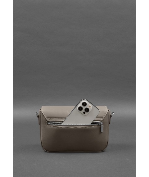 Women's leather Mary bag dark beige