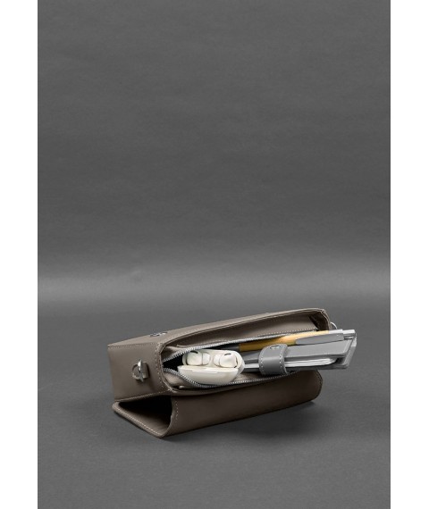 Women's leather Mary bag dark beige