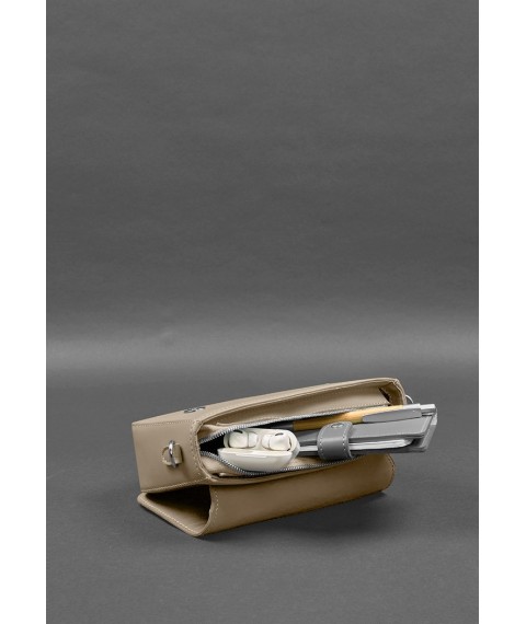 Women's leather Mary bag light beige