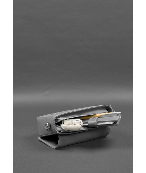 Women's leather Mary bag gray