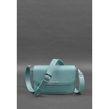 Women's leather Mary bag, turquoise