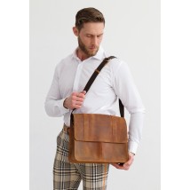 Leather satchel Classic light brown Crazy Horse with Pull Up effect