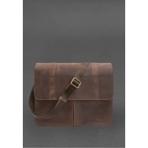 Кожаная сумка-портфель Classic темно-коричневый Crazy Horse с эффектом Pull Up